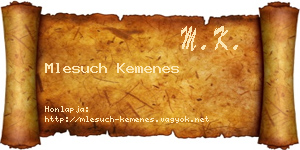 Mlesuch Kemenes névjegykártya
